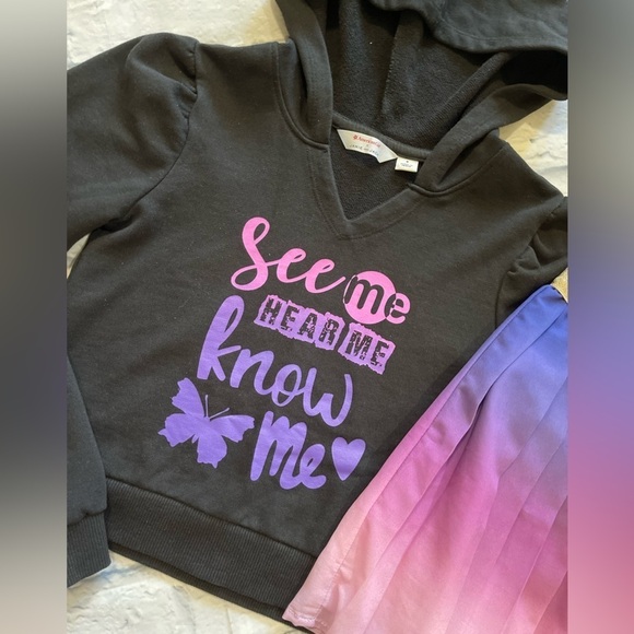 Janie and Jack American Girl Graphic Hoodie & Ombre Skirt Set - Picture 2 of 11